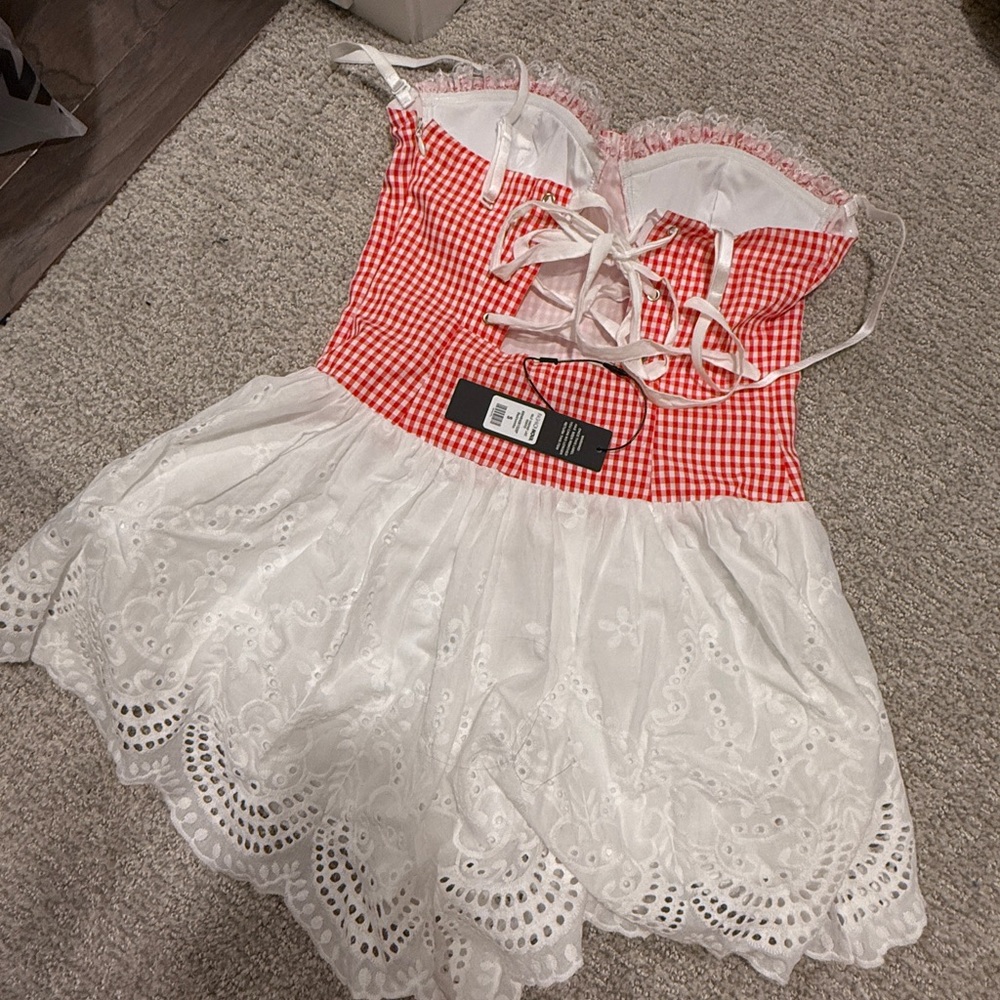 Gingham Bustier Mini Romper NWT - image 5